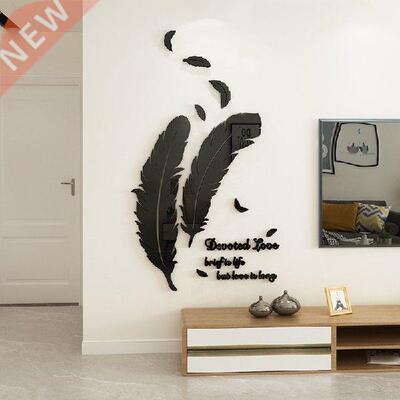 3D Feather Acrylic Stereo Wall Sticker Mirror Wall Sticker