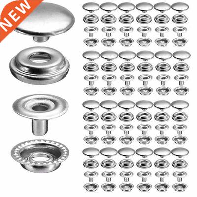 50 Silver Buttons Sets Stainless Socket Fastener Snap Set Se