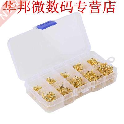500pcs Fishing Hooks with Box Iron Barbed Fishhooks Jig Head