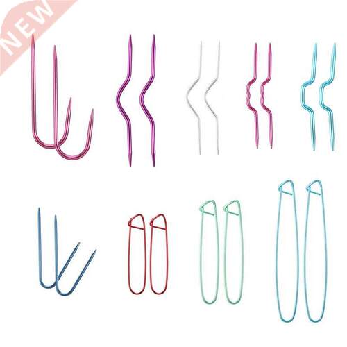 18 Pieces Cable Stitch Holders Aluminum Cable Needles Bent T