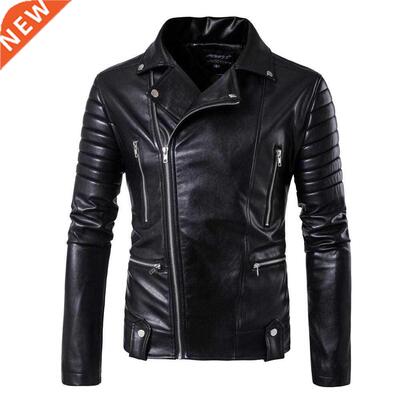 High-end brand men zipper leather jacket Wolverine casual PU