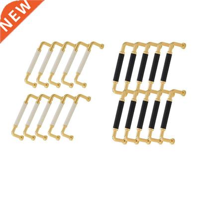 10Pcs Cabinet Handle Leather Metal Drawers Knobs for Kitchen