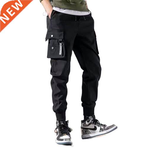Summer Men's Pants Tie Feet Overalls Harajuku Thin Ankle-Len
