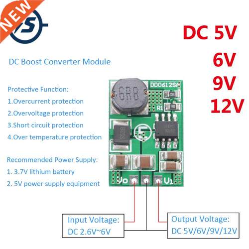 Boost Converter Module 3.5A DC To DC 2.6V~5V to 5V 6V 9V 12V