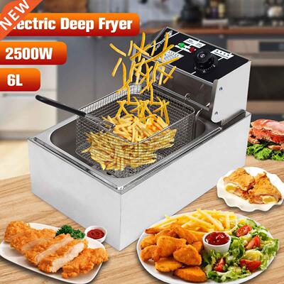 Electric Fryer 6L Fast Heating Deep Tank Stainless Steel