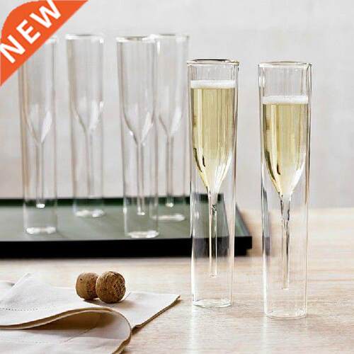 Champagne Glasses Double Glass Cup 115ml Wall Straight