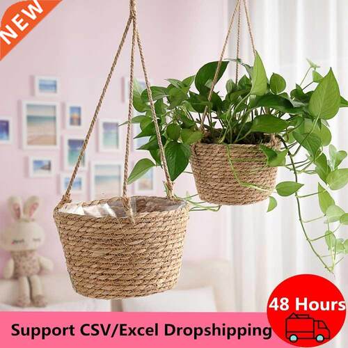 Garden Hanging Planter Macrame Plant Storage Basket Jute Rop