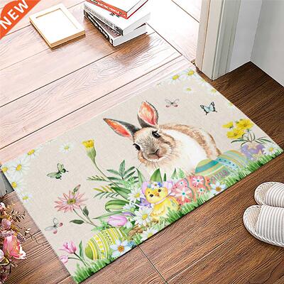 Easter Doormat Bunny Gnome Doormat Entrance Floor Mat Home