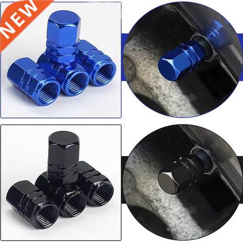 4PCS Aluminum Alloy Car Tire Valve Caps Hex Tyre Valve Stem
