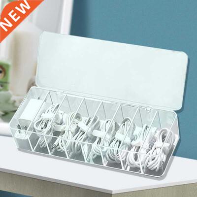 Cable Storage Box Transparent Plastic Data Line Storage Cont