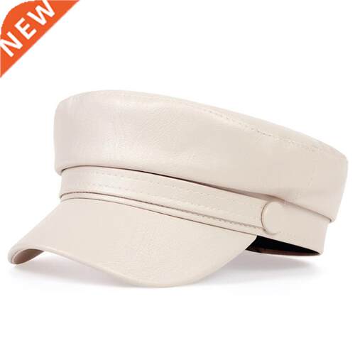 2019 new Korean leather beret fashion ladies hat super fire