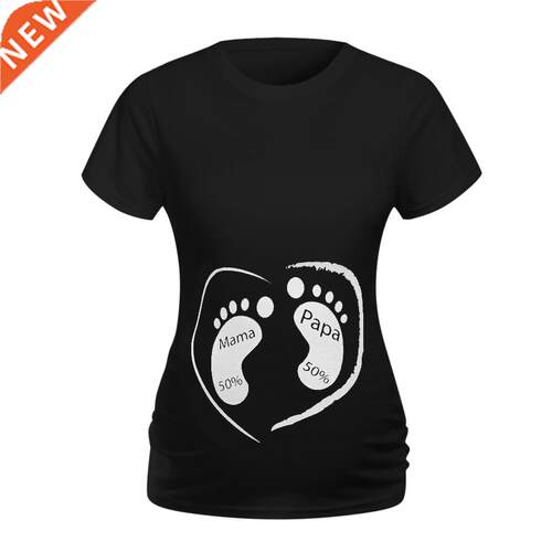 Pregnant Women Maternity Clothes Short Sleeve Cartoon Print
