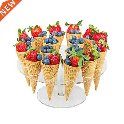 6/16 Holes Acrylic Transparent Ice Cream Stand Cake Cone