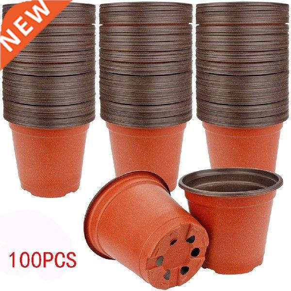 100pcs 4Inch Planting Pots Plastic Seedling Tray Plant