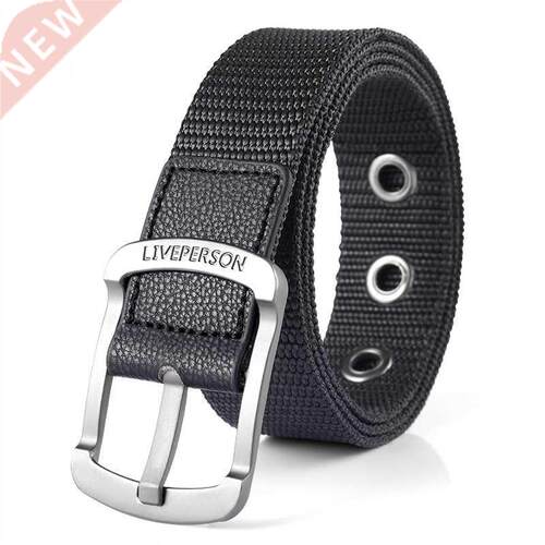 New Pin Buckle Belt Men Women Fashion Stripes Outdoor Belts