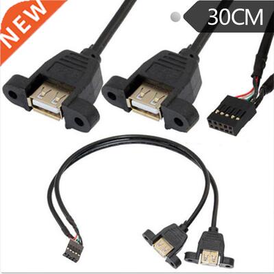 30CM 2xUSB 2.0 A Female JPanel Mount to 10Pin F USB Header P