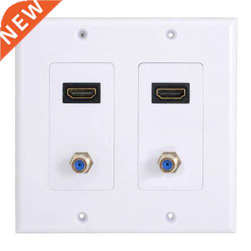 2HDMI Wall Plate Composite Video Audio Adapter Jack Outlet P