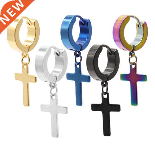 Fashion Stainless Steel Cross Earrings Punk Jewelry For Coo