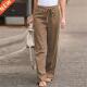 Elastic Waist Thin Women Secti Trousers Color Summer Solid