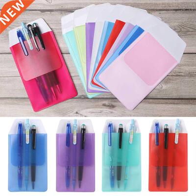 1Pcs PVC Pocket Protector Colorful Leak-Proof Pen Pouch Port