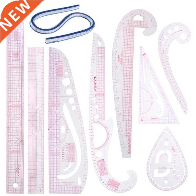 9PCS Cutting Ruler DIY Clothing Sample Grading Sewing Tailor