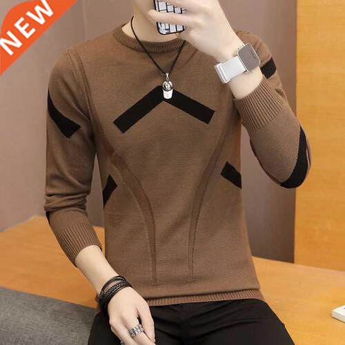 Autumn Men's Knitted Sweater T Shirt O Neck Long Sleeve Pull