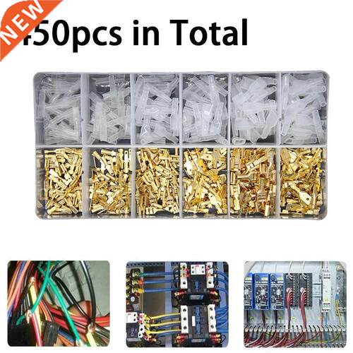 450Pcs 2.8/4.8/6.3mm Electrical Crimp Terminal Plug Spring F