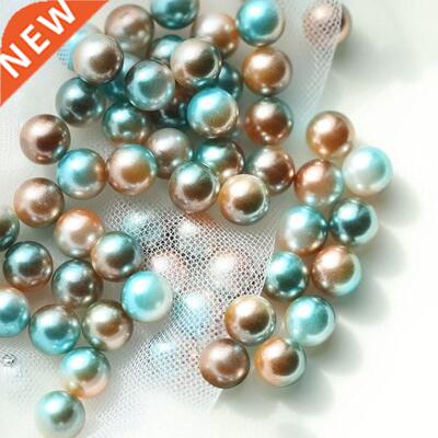 Mix Rainbow Color Round Imitation Pearl Beads No Hole Loose