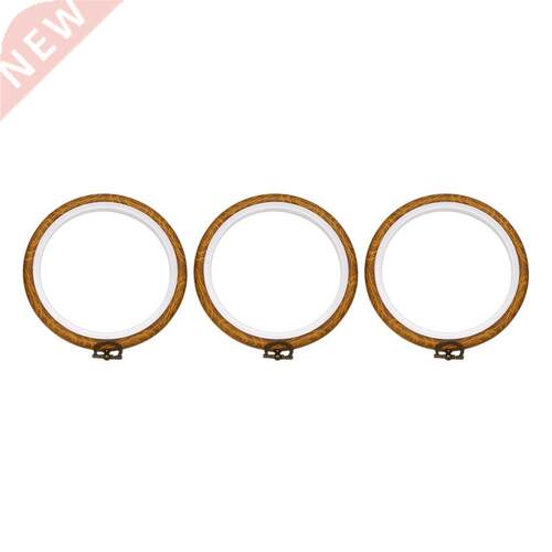 3 Pieces 5.3 Inch Round Emroidery Hoops ulk Imitated Wood