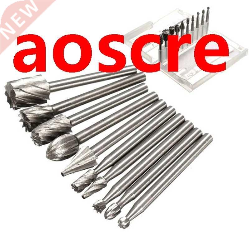 10Pcs 1/8quot; HSS Router Bit Burr For Dremel and Milling R