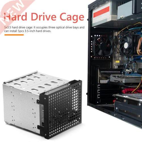 Storage Expansion Hard Drive Cage Rack 5.25 inch to 5x 3.5in