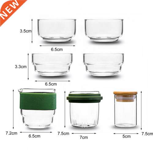 1 Set Tea Kettle Heat-resistant Stackable Glass Easy to Stor