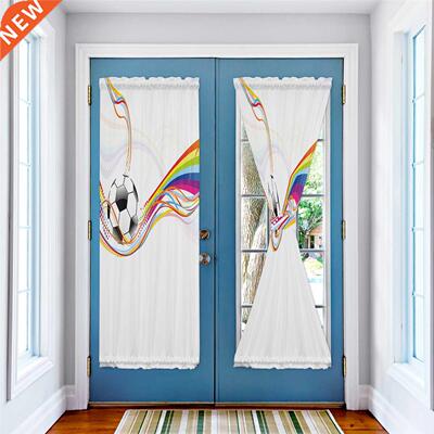 Soccer Balls Football Design Japanese Door Curtain for