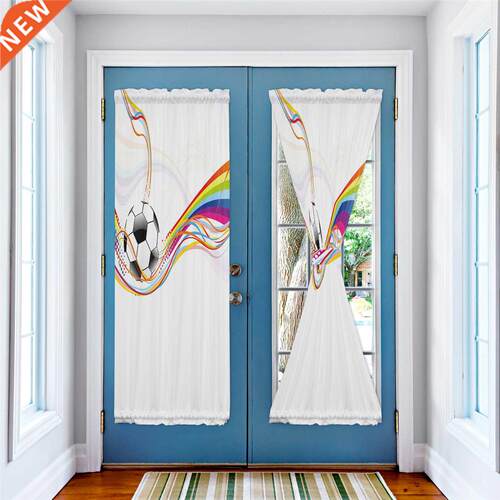 Soccer Balls Football Design Japanese Door Curtain for