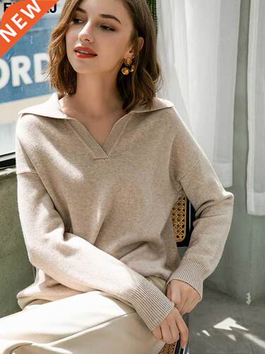 collar Autumn Winter Sweater pullovers Women 2021 loose thic