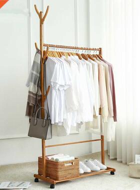 Types Bamboo Rail Clothes Rack Garment Storage Closet Orga