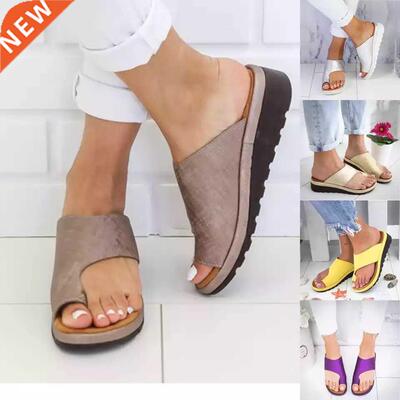 Women Summer Sandals Comfy Platform Flat Shoes Sole Lades C