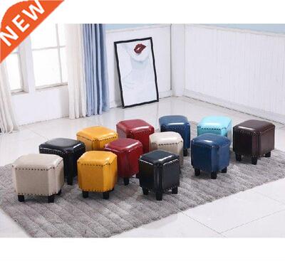 Antique Leather square stool household sofa fashion