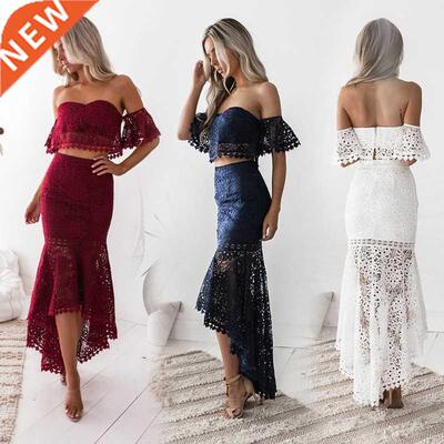 Lace Open BackPencil Skirt Two Piece Set蕾丝露背铅笔裙两件套