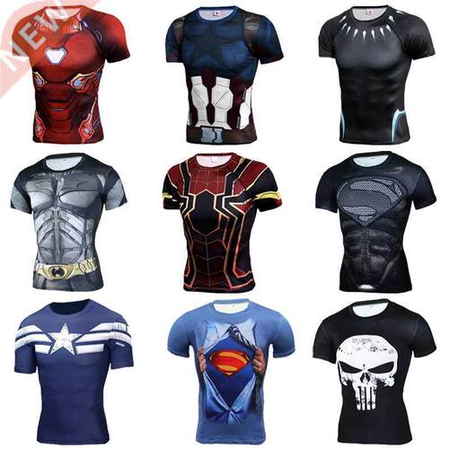Marvel 3D Kids Tshirts Anime Spiderman Compression Shirt Fit
