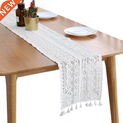 White Floral Lace Table Runner Table Cover Chair Sash for