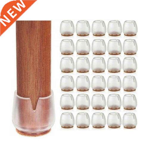 Chair Leg Floor Protectors 30Pcs Transparent Clear Silicone