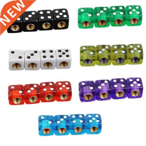 4pcs Dice Shape C Truck Wheel Tire Air Valve Stem Cover