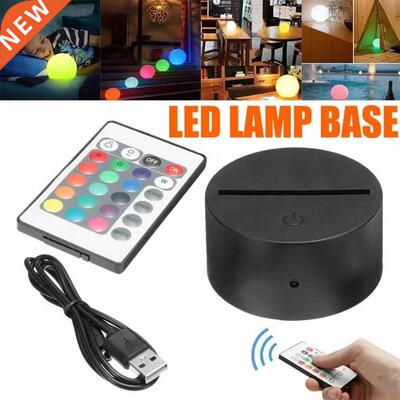 3D LED Lamp Base Table Night Light Base LED 7 Color-Adjust