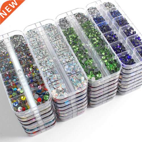 New Mix Size SS6-SS30 1000pcs Hotfix Rhinestone 12Grid Box P