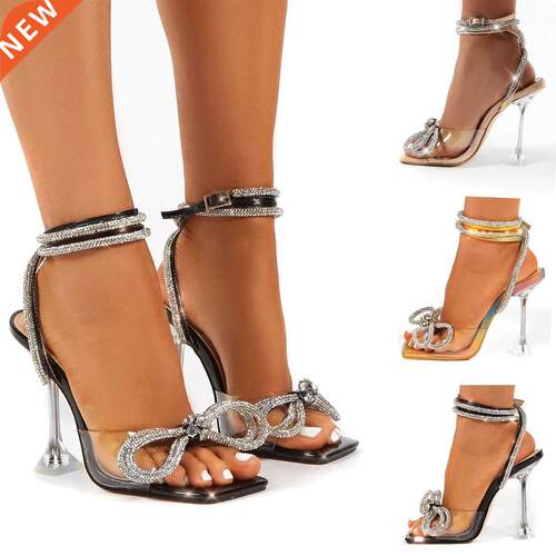 2021 Rhineone Bowknot Women Sandals PVC Jelly Transparent