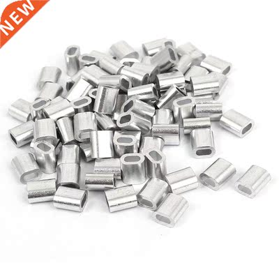 2mm Alumnum Double Hole Wre Rope Clamp Clp Sleeve 80 Pcs