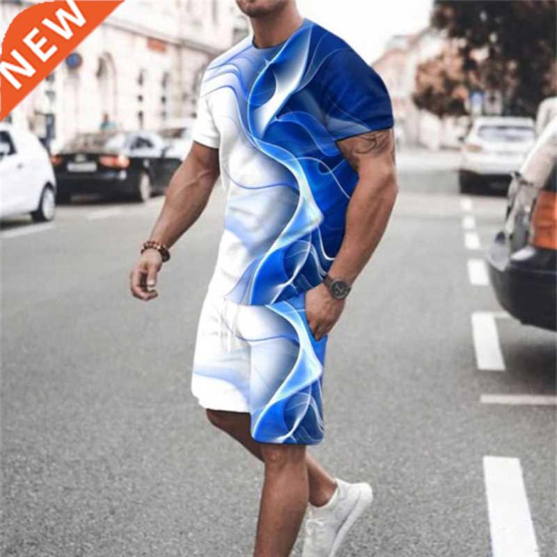 Summer Men Set New Tracksuit Sweat Suit Tshirts For Man Spor