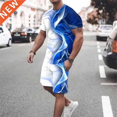 Summer Men Set New Tracksuit Sweat Suit Tshirts For Man Spor