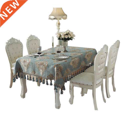Europe Elegant Floral Table Cloth Tassel Table Runner Table
